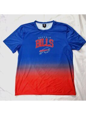 Buffalo Bills FOCO NFL Gradient Rash T-Shirt Mens XL Poly/Elastane Blue/Red